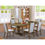 L'ensemble de table de salle à manger 5 pièces pour 4 personnes comprend une table de cuisine rectangulaire avec rallonge amovible et 4 chaises parsons en tissu kaki foncé, noyer antique-1396300598-1396300600-1485530359