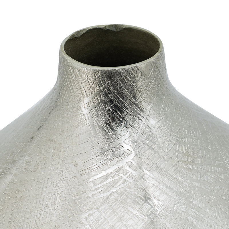 Vase de table Gold, H 13,8 po x l 8,7 po x P 8,7 po, Rayures argentées