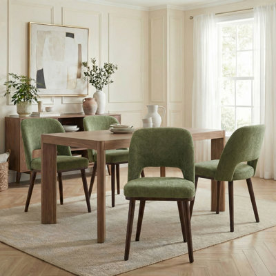 Mason Upholstered Side Dining Chair With Solid Wood Legs(Set of 4)