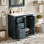 Ensemble de meuble-lavabo 30 po avec lavabo en céramique, armoire de rangement en bois massif, ensemble de meuble-lavabo autoportant avec 3 tiroirs et portes à fermeture douce-126278392