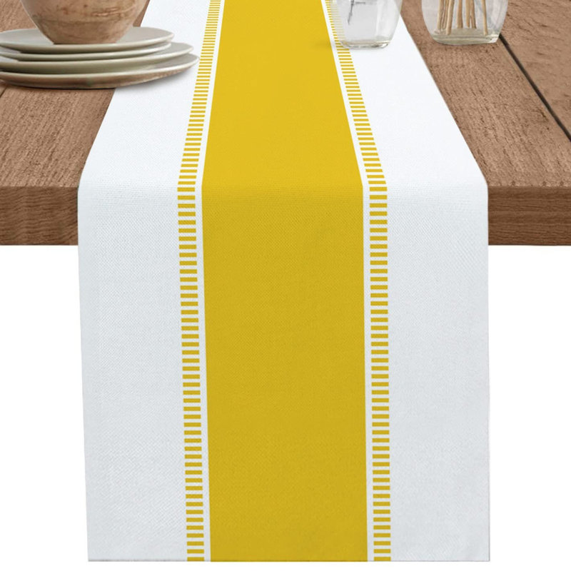 Modern Striped Blended Linen Tablecloth, Blue