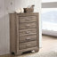 Commode de chambre 5 tiroirs délavé taupe
