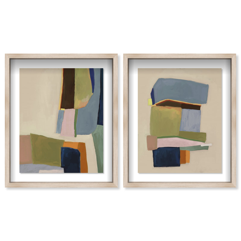 Colro View Set Set by Oliver Gal, 37.5" H x 31.5" W, Natural Oak Shadowbox