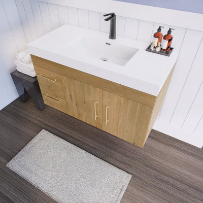 Spring 42" Wall-Mounted Single Bathroom Vanity Set