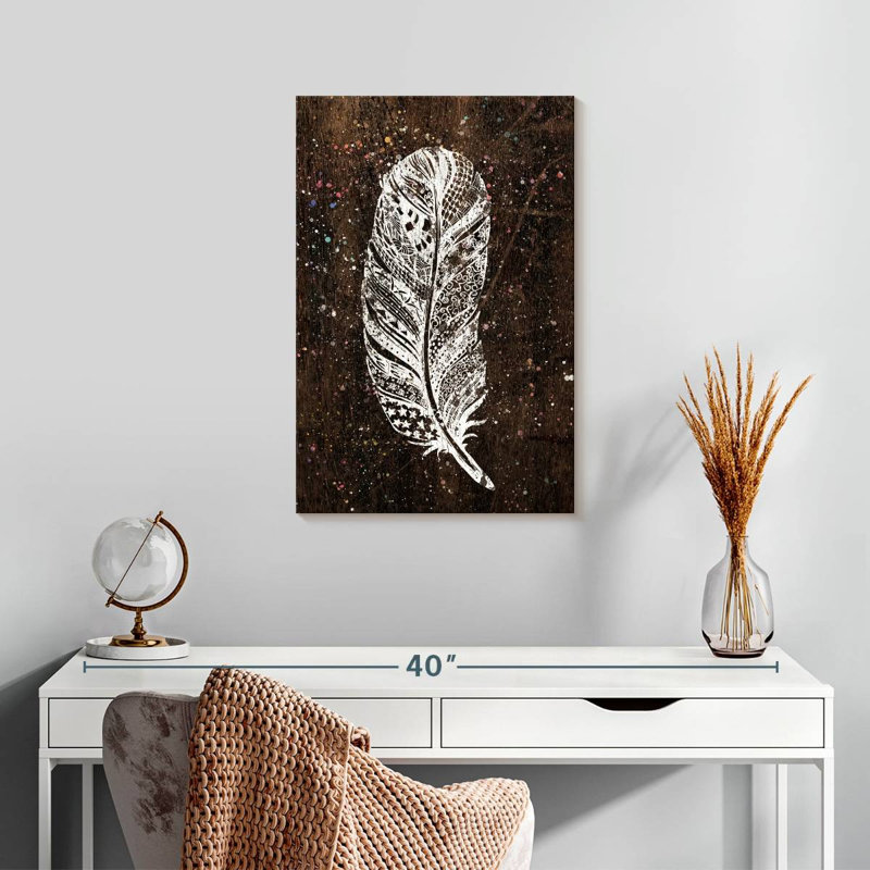 Plume de bohème blanche Kerner, H 24 po x l 16 po