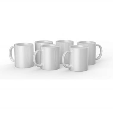 Latitude Run® Carolanne Sublimation Mugs - 11 Oz Sublimation Mugs Blank,  White Ceramic Sublimation Cups, Bulk Mugs