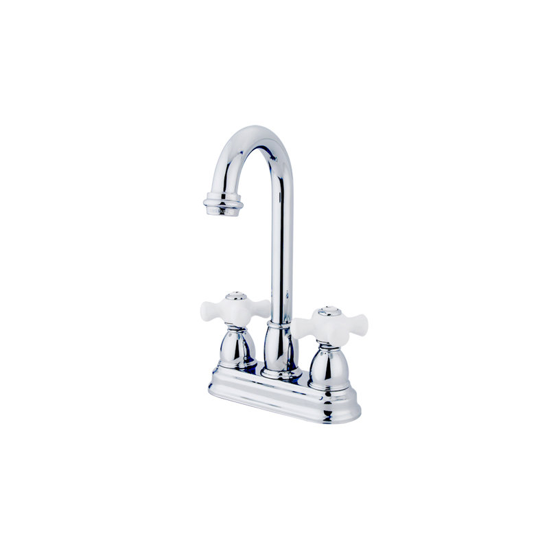 Kingston Brass Restoration Two-Handle 2-Hole Deck Mount Bar Faucet, Polished Chrome