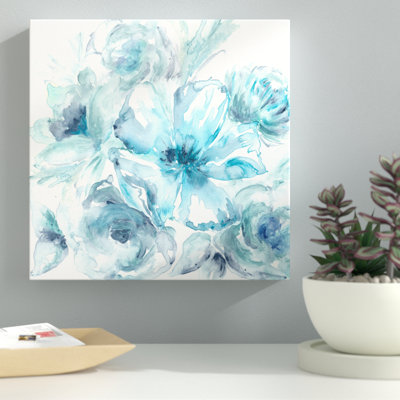 « aquarelle blues », reproduction de peinture à l’aquarelle sur toile tendue