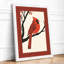Cardinal at Rest Japandi - Framed Print-350989778-350989789