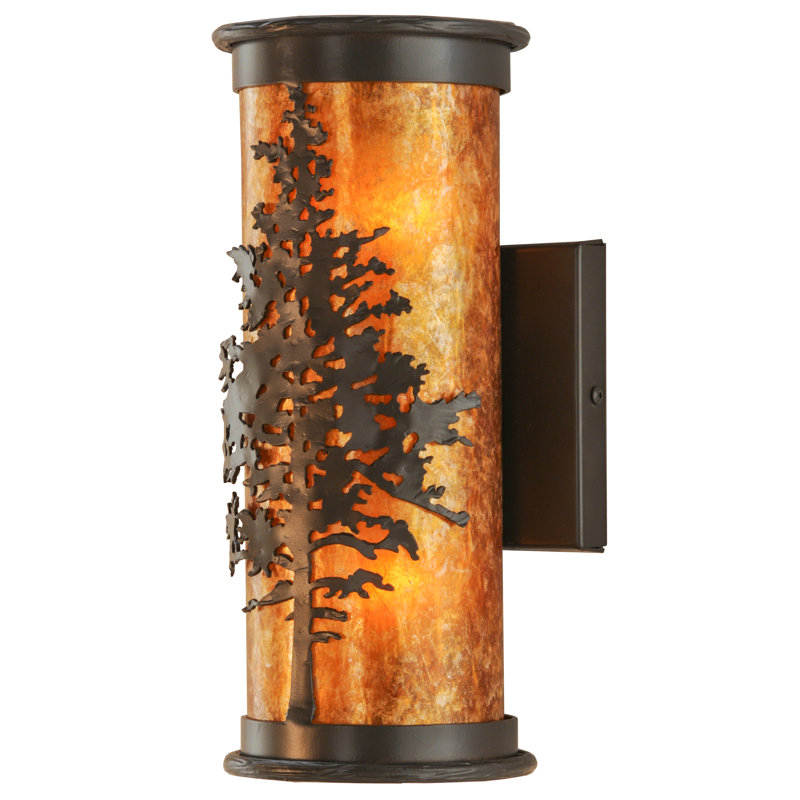 Bronze Black 12" Rustic Lodge Dimmable Wall Sconce