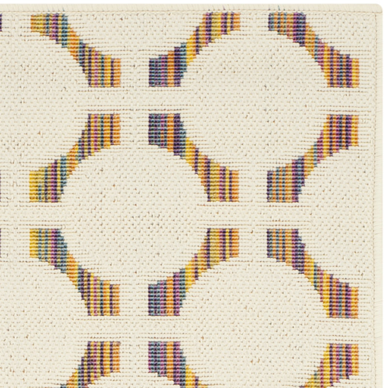 Multicolor Geometric Tufted Wool and Synthetic Kids Rug