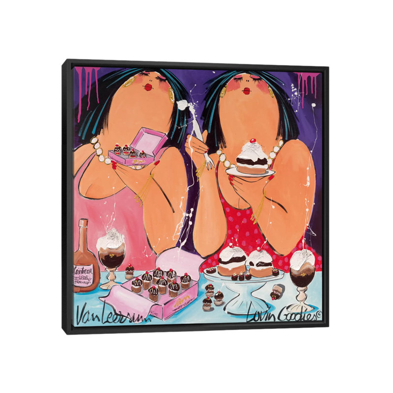 «Lov'in Goodies» par El van Leersum, impression sur toile tendue, H 26 po x l 26 po x P 1,5 po, Toile avec cadre noir
