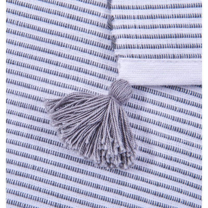 Gray Striped Fabric Rectangle Placemat Set of 6