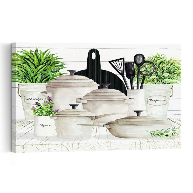 Garden To Table Modern Abstract Wall Art Print 1 Piece Wrapped Canvas Wall Art, 30.48cm H x 45.72cm W