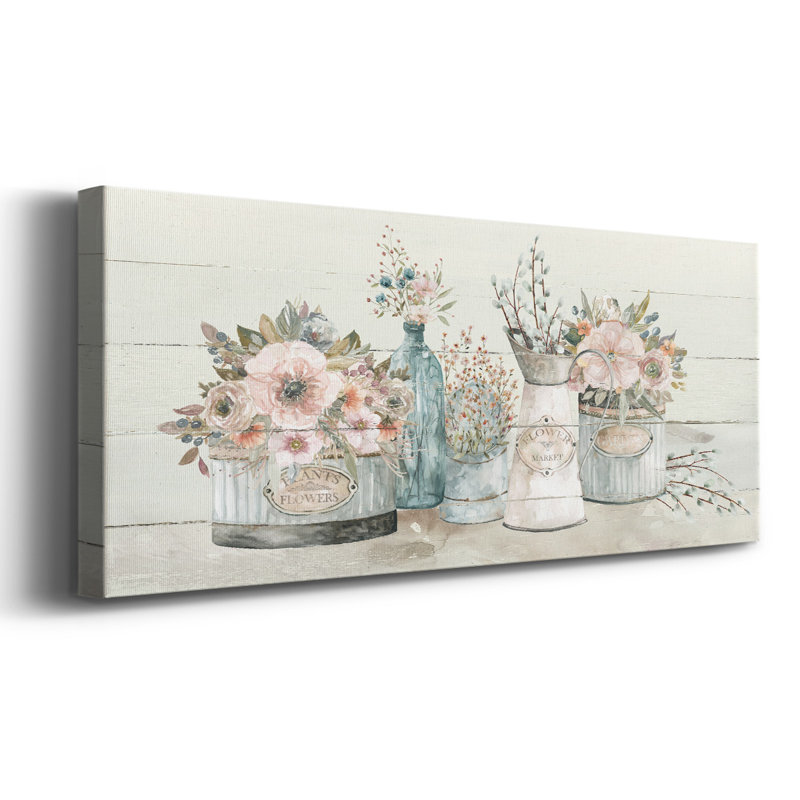 Marché aux fleurs - Toile tendue avec châssis, H 12 po x l 30 po x P 1,5 po
