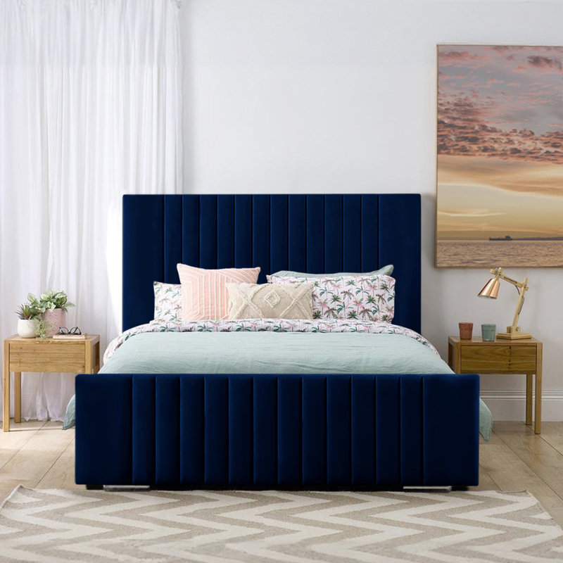 Aerys Upholstered Bed, Double (4'6), Marine