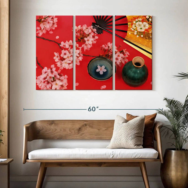 Yarlin Cherry Blossom Tea, 32" H x 50" W