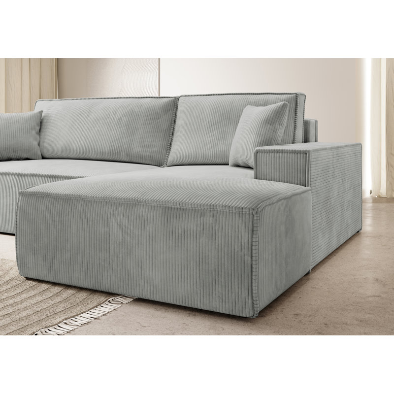 Chadman Sofa & Chaise, Light Grey, Right Hand Facing