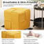 Tabouret carré en velours côtelé jaune, confortable pour une utilisation comme meuble-lavabo à haute résilience et structure stable, doux au toucher, mousse, repose-pieds idéal ou aucune installation requise-131102709