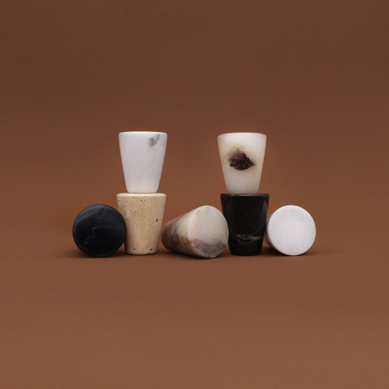 Marble Cone Knob, Carrara Marble