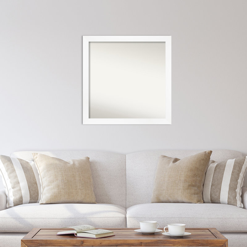 Miroir d'appoint mural en plastique blanc, H 29 po x l 29 po
