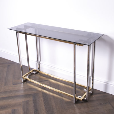 Adetutu 400 cm W Glass Top Console Table