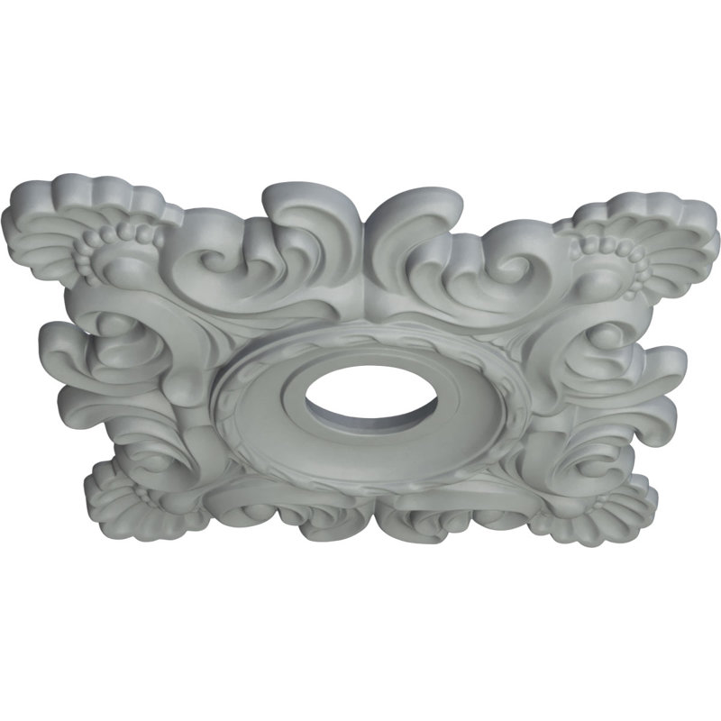 Endurathane Crawley Ceiling Medallion, 18"W x 18"H x 3 1/4"ID x 1 1/2"P (Fits Canopies up to 6 3/4"), Factory Primed, Primed