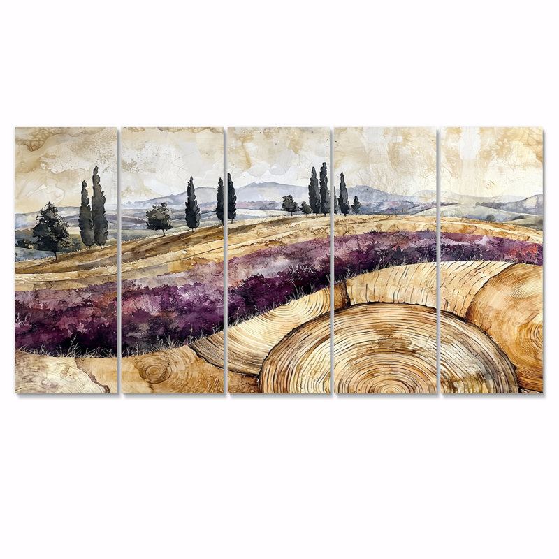 Setterlund - Vineyard Wall Decor - Art mural traditionnel 5 pièces, H 28 po x l 60 po