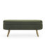 Banc de rangement repose-pieds ovale, pieds en bois d'hévéa, vert (43,5 po x 16 po x 16 po)