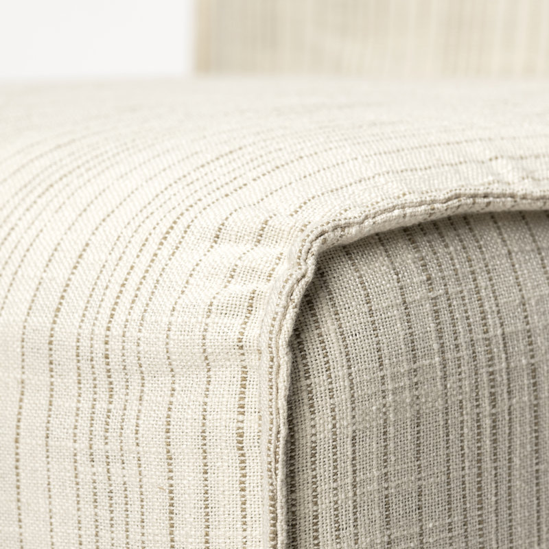 Chaise parsons rembourrée en lin Niana, Crème rayée