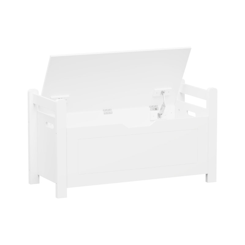 36" Garage Storage Bench with Cushion Seat, Flip-Top Lid and Safety Hinges for Utility Room