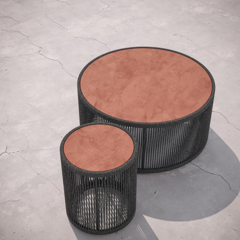 Malta Round Coffee Table Dekton Top, Umber, Pebble