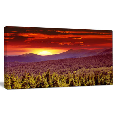 Fantastic Sunrise in Mountains - Reproduction de photo sur toile tendue