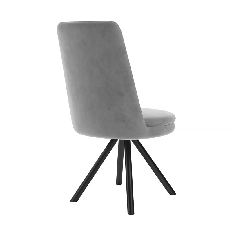 Devan 0cm H Velvet Upholstered Side Chair, Grey