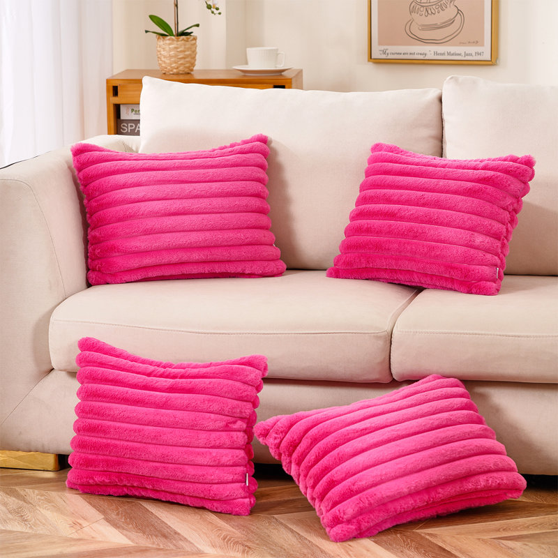 Coussin , Housse de coussin seulement - sans coussin, Rose vif