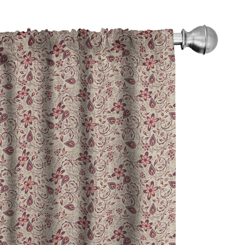 Floral Semi-Sheer Rod Pocket Sliding Panel, 28" x 95"