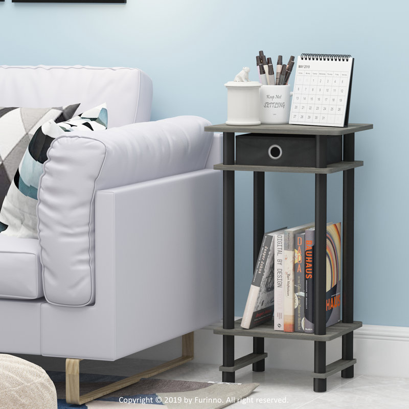 Asid End Table Set with Storage, French Oak Gray/Black