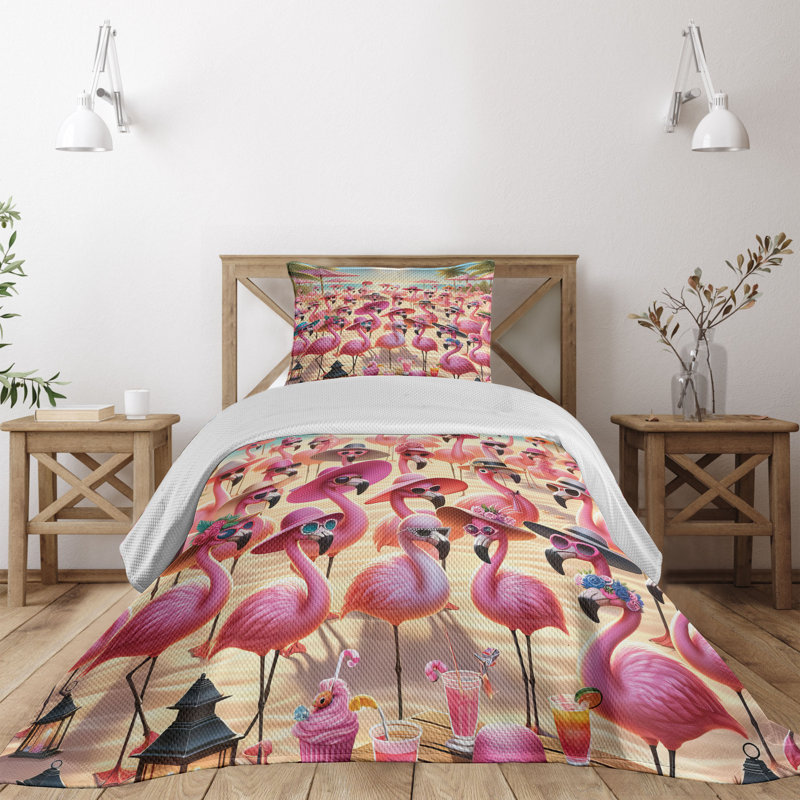 Polyester Floral Coverlet, Twin Coverlet + 1 Standard Shams