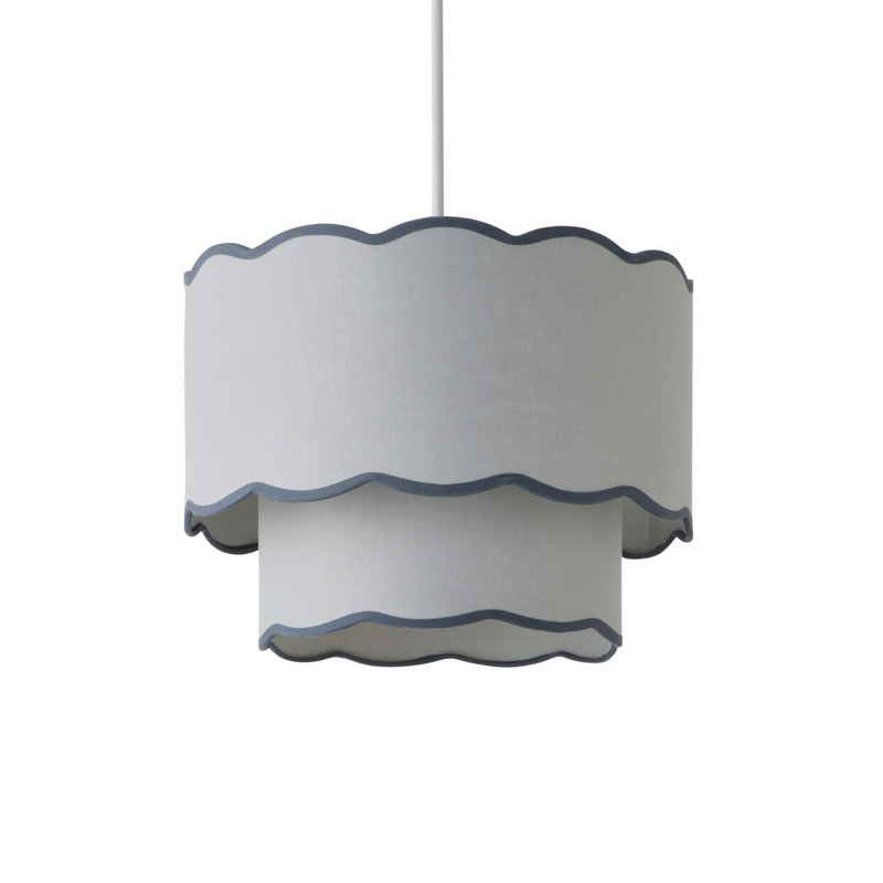25cm H Blended Fabric Drum Lamp Shade ( Slip-On ), Grey