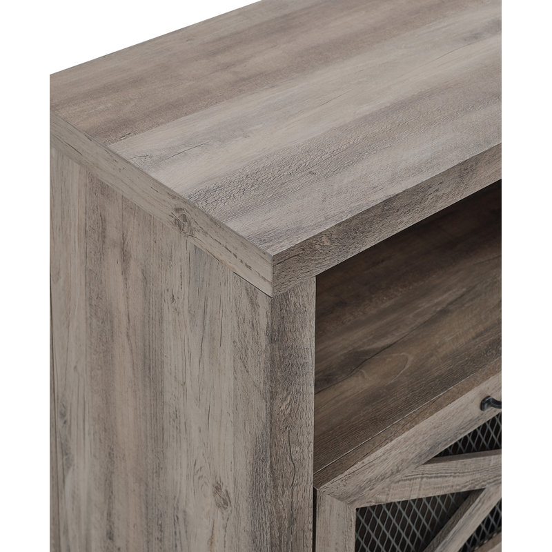 Tansey 70" Media Console with Electric Fireplace, Gray Wash