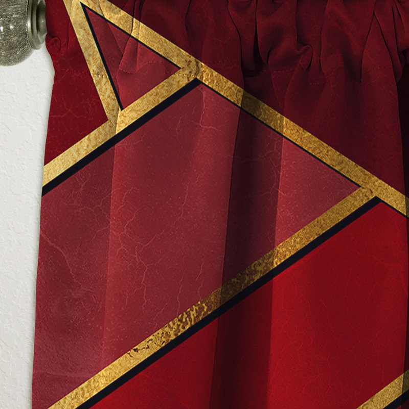 Triangulars over Shades Geometric Blackout Thermal Rod Pocket Single Curtain Panel, 52" W x 108" L