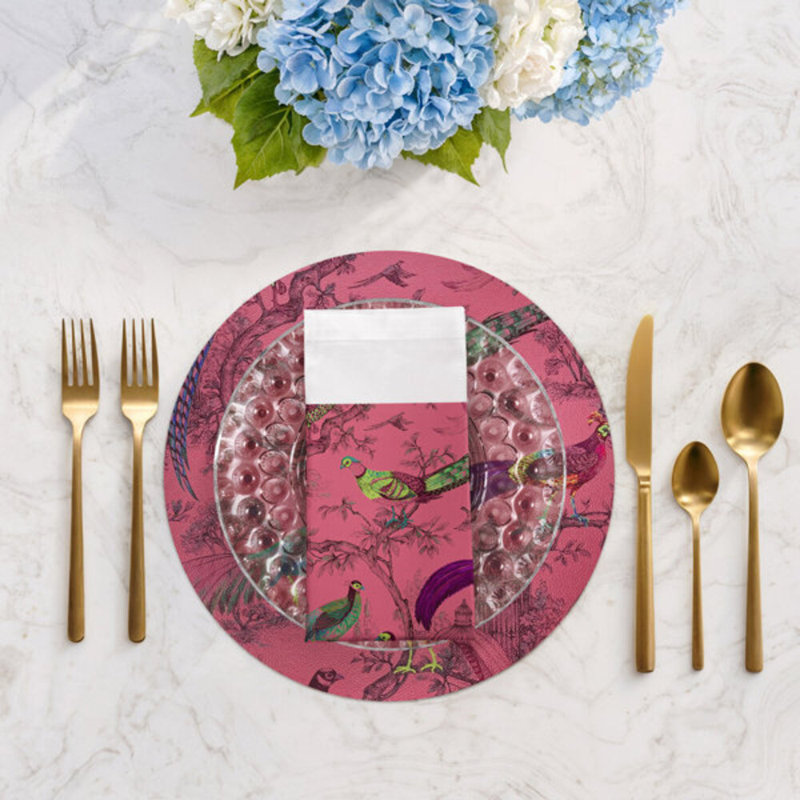 Serviettes de table en satin de coton Pheasant Fall Sauvage, Paprika
