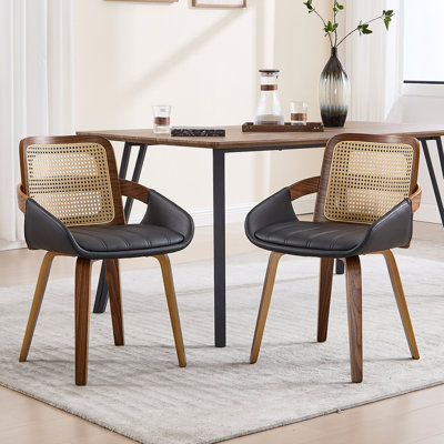 Chaises de salle à manger rembourrées en similicuir de polyuréthane moderne