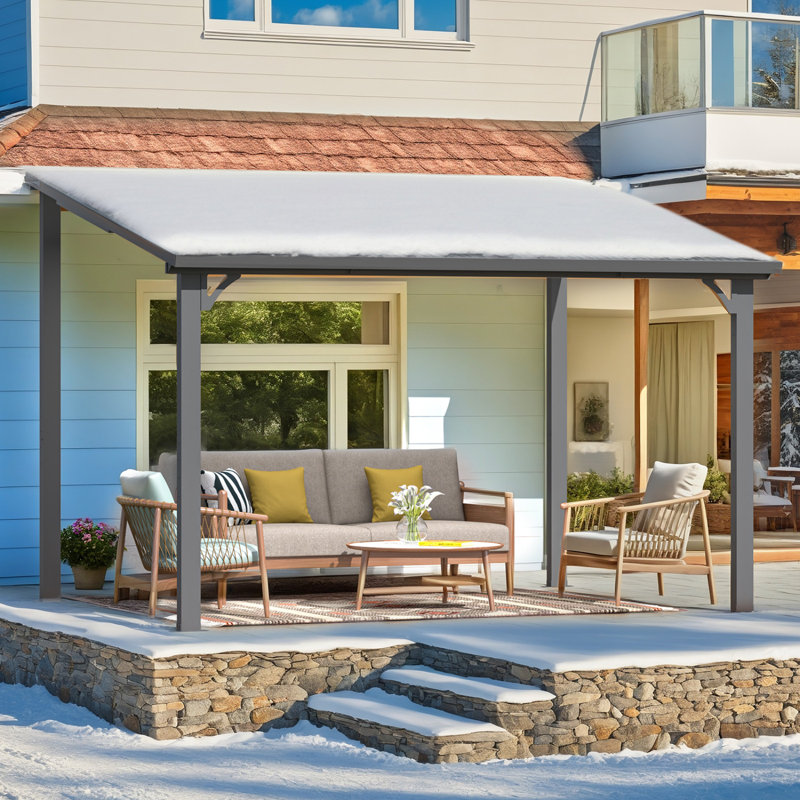 Hardtop Gazebo With Galvanized Steel Sloping Roof, 12' W x 8' D