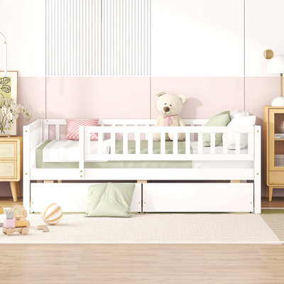 Full Size Daybed Wood Bed With Two Drawers