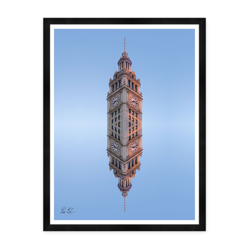 Wrigley Tower Reflection Print by Tim Klein