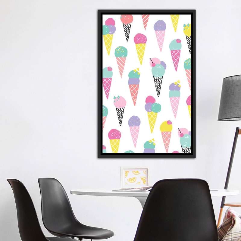 «Sunshine Vibes» par Angela Nikeas - impression d'art graphique, Toile avec cadre noir, Pas de tapis