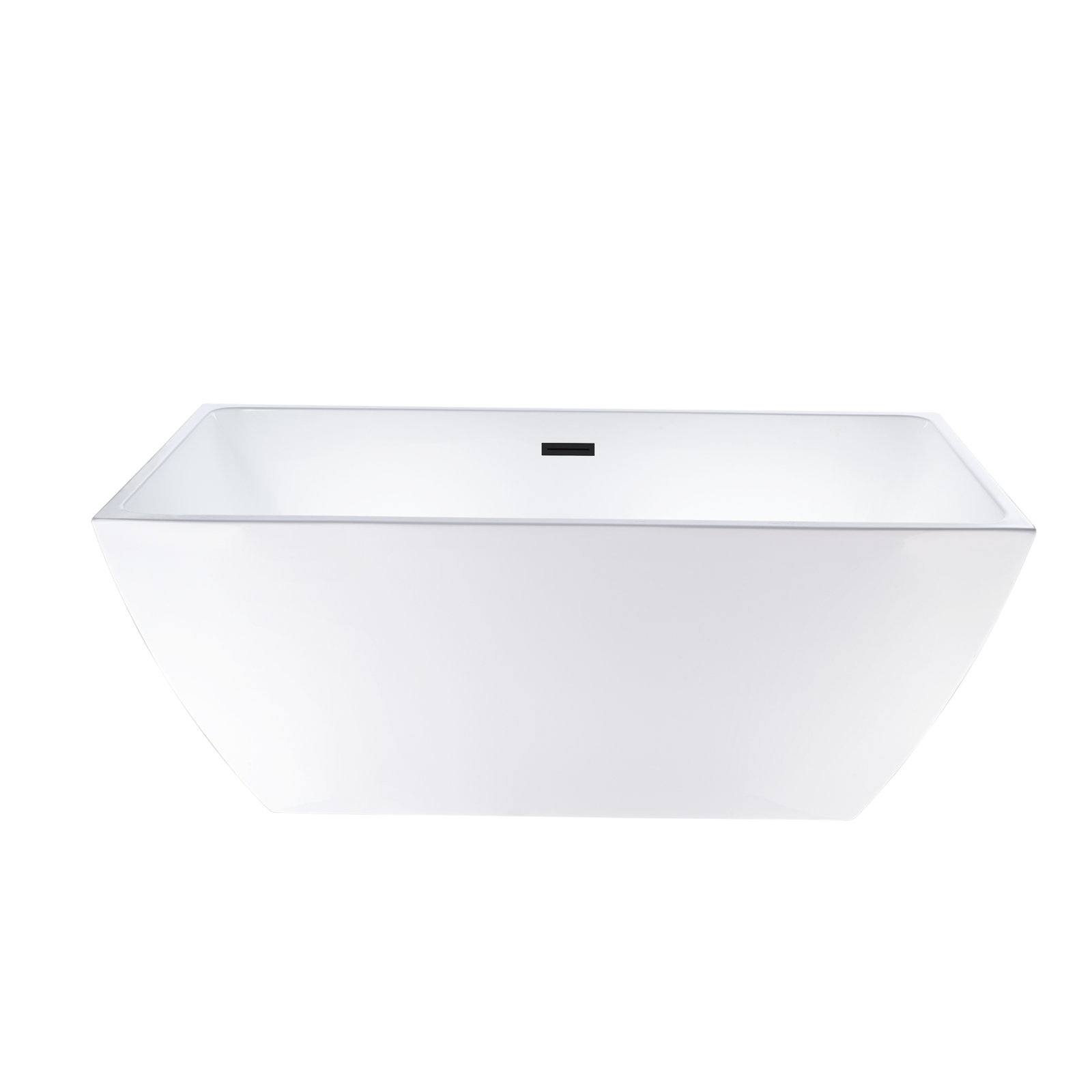 Lydia 59" x 30" Freestanding Soaking Bathtub, White/Matte Black