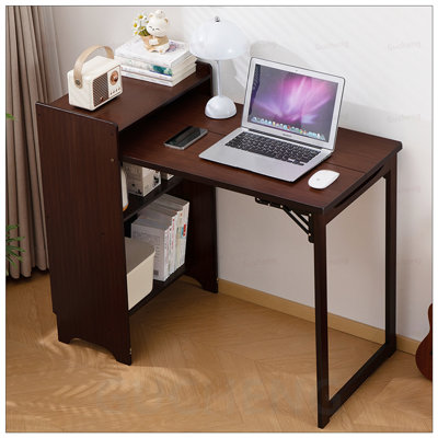Bureau pliant en bambou avec rangement caché, parfait pour les petits espaces et le bureau à domicile, design Mid-Century