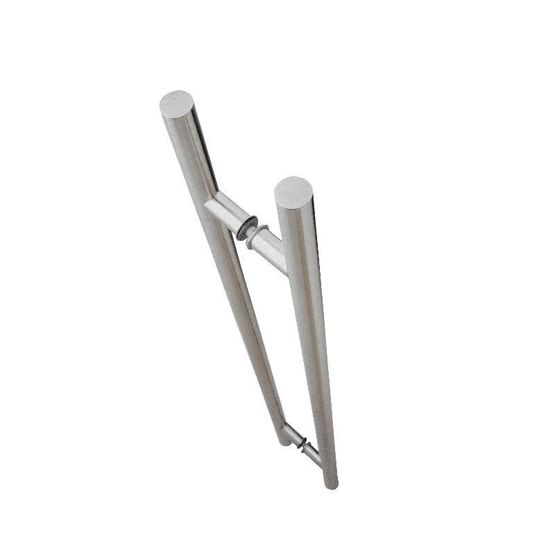 Poignée de porte longue, poignée de porte d'entrée ronde en forme de «H», acier inoxydable 304, Satin